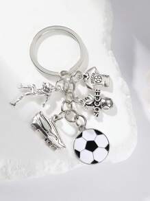 Llavero de fútbol de moda callejera, accesorio de coche, dije de bolso, regalo escolar de Navidad - Multicolor - Ver 4