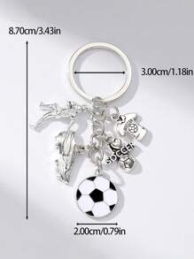 Llavero de fútbol de moda callejera, accesorio de coche, dije de bolso, regalo escolar de Navidad - Multicolor - Ver 5