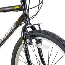 Hiland Bamcbase 24/26 Inch Adult Mountain Bike For Men And Women, MTB Bike With 21-Speed Rear Derailleur, V-Brakes & High-Carbon Steel Frame, Black/White - Black - View 8