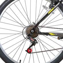 Hiland Bamcbase 24/26 Inch Adult Mountain Bike For Men And Women, MTB Bike With 21-Speed Rear Derailleur, V-Brakes & High-Carbon Steel Frame, Black/White - Black - View 7