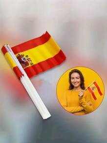 3pcs Multi-Country Hand Waving Flag, Hand Waving Flag, 14*21 Cm (5.51*8.27 In) Polyester Small Hand Waving Flag With Plastic Flagpole Trim - Multicolor - View 22