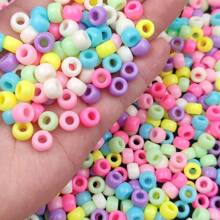 400pcs Acrylic Beads (0.6*0.9mm) Macaron Colored Horse Eye Shape Beads For Diy Bracelets & Necklaces, Jewelry Making Accessory - 400pcs - View 22
