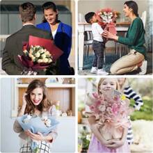 10pcs 50*66cm Thin Paper, Floral Wrapping Paper, Craft Paper For Gift Packaging, DIY Handicrafts, Suitable For Flower Shop Bouquet Packaging, Wedding Decoration