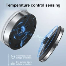 2L Electric Kettle Glass 360 Blue LED Illuminated Portable Jug Fast Heating - Black - View 6