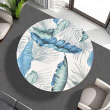 1入防水白色聚酯桌布，可愛印花圖案適用於家庭餐飲，彈性圓桌套 - 彩色 - 查看 5