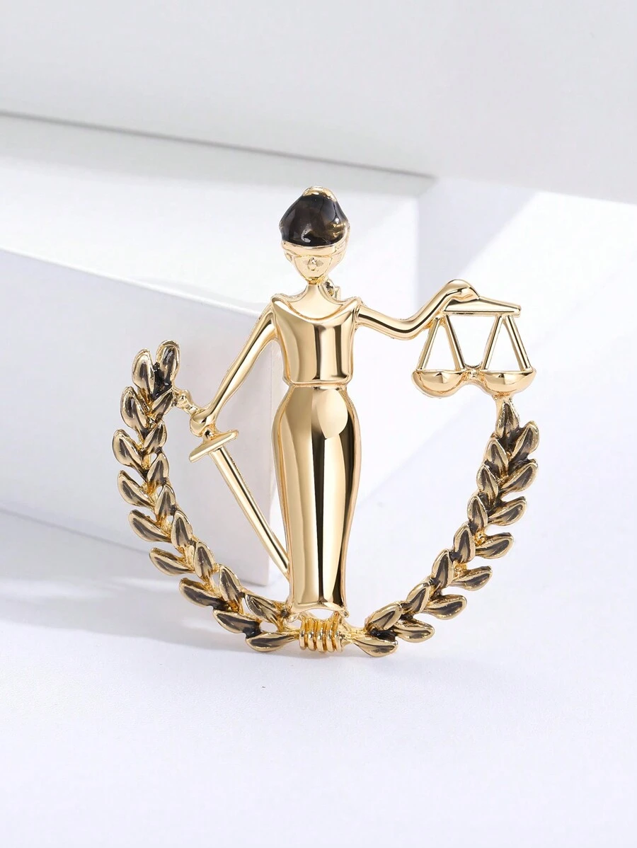 1 pieza Broche de la constelación de Libra de la diosa de la justicia de moda para el uso diario de mujeres