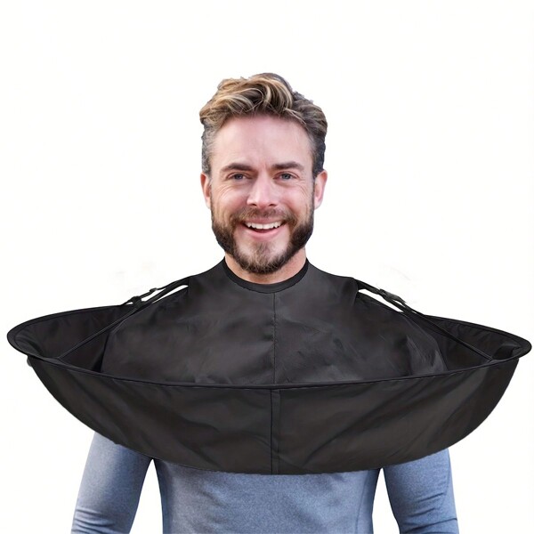 1 pièce Cape de coupe de cheveux, cape de coiffure pliable noire, outils de coiffure, produits et accessoires capillaires pour les salons de coiffure, essentiels de voyage pour la beauté