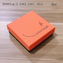 1/2/4pcs Orange Jewelry Gift Box For Ring, Earring, Necklace, Pendant - Orange - View 12
