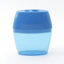 1入手持式機械鉛筆削尖器，糖果色，帶雙孔且設有垃圾容器，不弄髒手，521A，適用於辦公室、學習和繪圖 - 藍色 - 查看 10