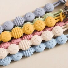 Infant Silicone Teether + Pacifier Clip, Baby Teething Toy For Soothing Gums And Promoting Oral Development