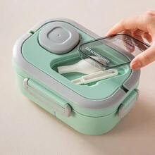 Bento Box 成人午餐盒 - 双层设计，可微波炉加热和洗碗机清洗，坚固且可拆卸，厨房、圣诞礼物、学校用品 - 彩色 - 查看 4