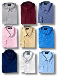 Men Shirts - không có vải lanh màu đen và xanh nhạt - Xem 3