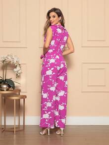 Women Jumpsuits - Rose Red - View 2