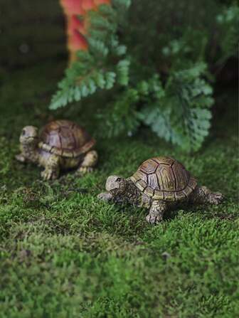 1pc/2pcs Two Styles Simulation Turtle Decoration, Resin Craft, Garden Landscape Balcony Flower Pot Decoration, For Courtyard And Garden Decoration