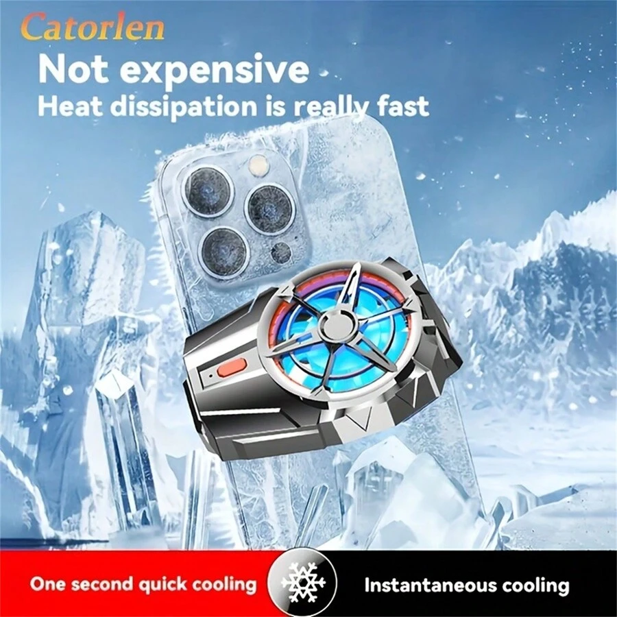 Nuevos ventiladores de enfriamiento X52 recargables para teléfonos móviles, enfriador silencioso con tres velocidades ajustables, radiador para juegos de teléfonos celulares - Multicolor - Ver 1
