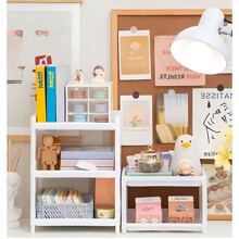 Double Tier Desk Organizer Rack, Vanity Storage Shelf For Kitchen, Bathroom, Office, Dorm - Display Rack, Bookshelf, Tool Holder - Multicolor - View 1