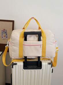 حقيبة سفر نايلون ذات تصميم ألوان متباينة، سعة عالية مع جيوب متعددة وسحاب، قسم منفصل للأشياء الجافة والرطبة، حزام كتف قابل للتعديل، يمكن استخدامها كحقيبة كتف أو حقيبة متقاطعة، مناسبة للرياضات الخارجية، السفر لمسافات قصيرة/طويلة، السباحة، اللياقة البدنية، التنزه، الاستخدام اليومي، الغسيل، حقيبة المستشفى للمدرسة والملحقات المدرسية