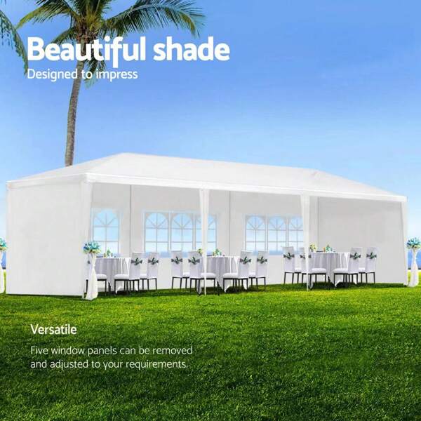 10x30' Wedding Party BBQ Garden Canopy Tent Outdoor Gazebo With 5 Removable Sidewalls