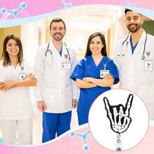 1PC Tôi Yêu Bạn Bộ Xương Tay Y Tá Huy Hiệu Cuộn Giá Đỡ Kẹp Huy Hiệu Có Thể Thu Vào X Quang Xray Cuộn Huy Hiệu Vui Nhộn Có Thể Thu Vào Cho Y Tá Kẹp Cá Sấu Huy Hiệu Quà Tặng RN LPN CNA LVN CN Thẻ Tên ID - Màu be - Xem 6