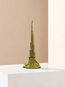 1pc Tower Shaped Decoration Craft, Minimalist Hollow Out Iron Tower Design Decorative Object For Desk Best Gifts Birthday Graduation - Gold - View 8