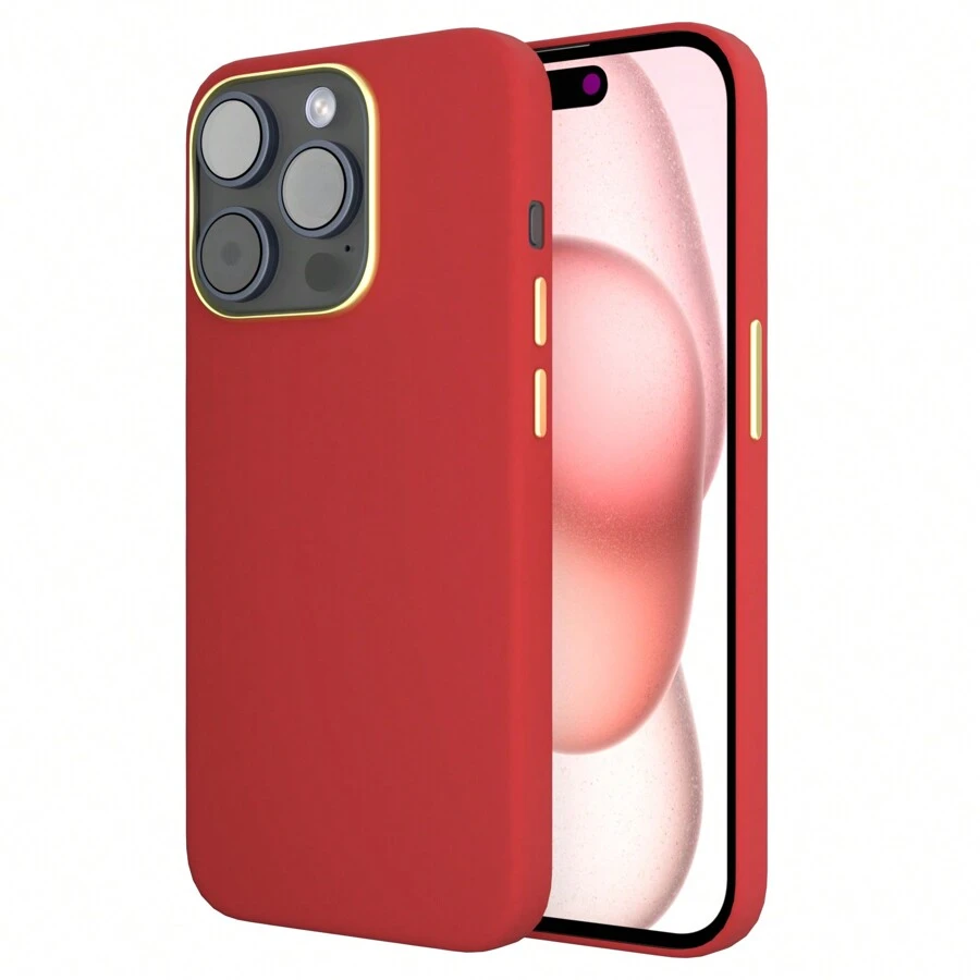 Daniel Capa de telefone de silicone de veludo de alta qualidade IP 7 8 XS XR 11 12 13 14 15 Pro Max - Jujuba vermelha-Com embalagem - Visão 1