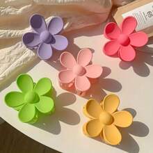 5pcs Multi-Color Flower Hair Clips, Suitable For Women, Summer Cool Hair Accessories, Party Style - Multicolor - View 2