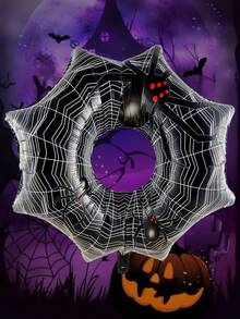 1入組萬聖節主題外星人形狀鋁箔氣球，帶可愛的卡通蜘蛛、鬼和網印花，萬聖節背景派對裝飾，節日家居和庭院場景裝飾，道具 - 彩色 - 查看 17