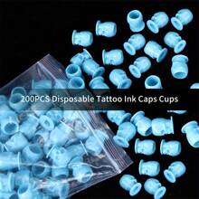 200pcs Skull-Shaped Portable Tattoo Ink Cup Storage Set - Permanent Makeup Tools, Convenient Storage - Yilong Brand Tattoo Supplies, Specially Designed For Tattoo Artists - Multicolor - View 9