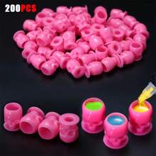 200pcs Skull-Shaped Portable Tattoo Ink Cup Storage Set - Permanent Makeup Tools, Convenient Storage - Yilong Brand Tattoo Supplies, Specially Designed For Tattoo Artists - Multicolor - View 8