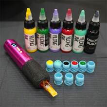 200pcs Skull-Shaped Portable Tattoo Ink Cup Storage Set - Permanent Makeup Tools, Convenient Storage - Yilong Brand Tattoo Supplies, Specially Designed For Tattoo Artists - Multicolor - View 5