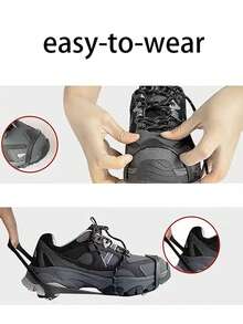 2 chiếc bọc giày tuyết 5 răng chống trượt cho các hoạt động ngoài trời trên băng/tuyết - màu đen - Xem 7