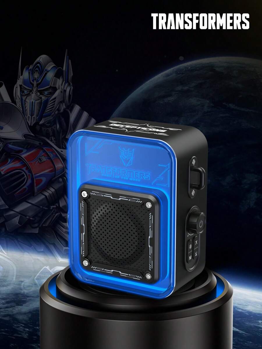 TRANSFORMERS TF-Y02 无线扬声器，台式电脑扬声器，户外长播放时间立体声低音，支持 TF 卡，RGB 照明，带挂带的便携式无线扬声器 - 黑色 - 查看 1