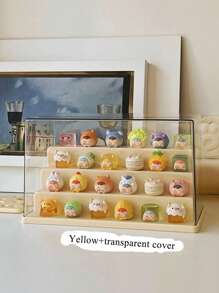 1pc Transparent Dustproof Display Shelf Desktop Cartoon Toy Storage Rack, Stackable Dustproof Storage Box For Collectibles, Action Figures, Plush Toys, Multi-Functional Collection Display Organizer - Clear - View 14