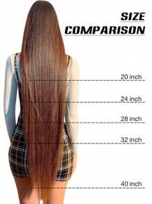 20" 24" 28" 32" 40" Synthetic Hair Extensions Hairpiece 5 Clips Long Straight Heat Resistant Hair Piece Natural  Hairstyle For Women Daily Used - Black - View 6