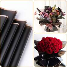 160 Impermeable Hojas Papel Coreano Para Ramosbouquet Floral - Negro - Ver 4