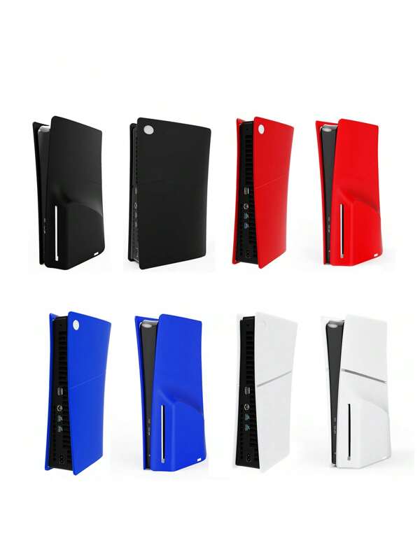 2 pièces Ensemble de protections pour console PlayStation 5 Slim Edition Disque, protecteur de peau en silicone pour jeu, anti-poussière, résistant aux rayures et à l'eau, en silicone souple facile à installer et à ranger, pour une expérience de jeu améliorée