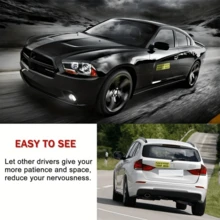 3pcs Student Driver Magnet Car Signs, New Driver Safety Warning Sign Magnetic Reflective Novice Driver Bumper Sticker (Black) - Black - View 5