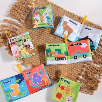 Libro suave de tela interactivo, juguete de aprendizaje de animales divertidos que impulsa el cerebro, adecuado para regalos de bebé de 0-3 años