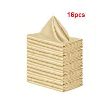 8/16/24pcs Napkins, Wedding Napkins Bulk, Decorative Elegant Dinner Napkins Square Table Napkins Decor, Silky Satin Cloth Napkins For Restaurant Banquet Graduation Party(43*43cm/17*17in) Back To School - Champagne - View 6