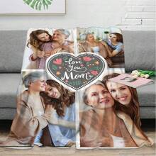 1入組多張相片個性化法蘭絨毛毯，送給母親的禮物，高清印刷定制照片毛毯，最好的媽媽，紀念毯，偉大的節日禮物 - 彩色 - 查看 3