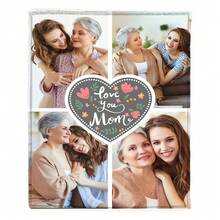 1入組多張相片個性化法蘭絨毛毯，送給母親的禮物，高清印刷定制照片毛毯，最好的媽媽，紀念毯，偉大的節日禮物 - 彩色 - 查看 5