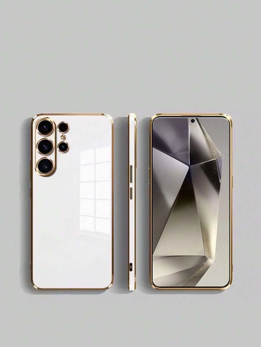 镀金独立钥匙,商务轻薄,表面光滑,边缘镀金,兼容、Galaxy、Moto、OPPO、小米等手机,国际版,非国内版 - 白色 - 查看 1
