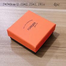 1/2/4pcs Orange Jewelry Gift Box For Ring, Earring, Necklace, Pendant - Orange - View 18