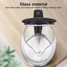 2L Electric Kettle Glass 360 Blue LED Illuminated Portable Jug Fast Heating - Black - View 2