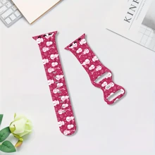 1 Dây đeo đồng hồ bằng silicon phong cách ông già Noel hình ông già Noel dành cho nữ, tương thích với 38/40/41/42/44/45/49mm Apple Watch Ultra/SE/8/7/6/5/4/3/2/1 - Nhiều màu - Xem 2