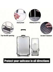 Transparent Suitcase Cover - Waterproof, Dustproof, Lightweight Protector - Essential Travel Accessory For Luggage Preservation And Security,Bag,Organizer,Storage - Multicolor - View 6