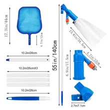 Pool Vacuum Cleaner With Net Pool Cleaning Kit Paddling Pool Cleaner Pond Vacuum - Blue - View 9