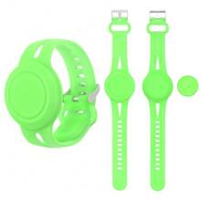 Wasserdichtes Silikonarmband kompatibel mit Airtag Antiverlust-Gerät, Stiftschnallenschutzgehäuse aus Silikon, farbige Silikonversion, weiches Silikon, wasserdicht, staubdicht, kratzfest, super süß und interessant, enthält 2 Silikonhüllen (Hinweis: Nur die Schutzhülle ist enthalten, Airtags sind nicht enthalten)