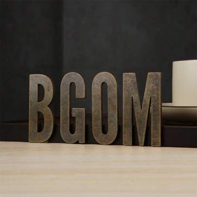 DIY 金属复古墙贴、门贴、邮箱贴，带纯色英文字母冰箱贴花、标志、公司徽标（带背胶）、返校礼物