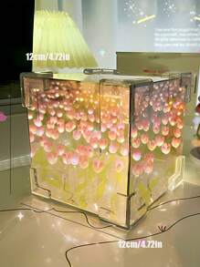 1 Miếng DIY Creative Qủa tặng Hoa uất kim hương Biển Đèn ngủ Với 10 Hoa Đối với Nhà Trang trí , Trang trí ngày lễ , Trang trí tường , Cắm trại , Buổi tiệc , Quà sinh nhật ; Cũng Như A Gương - Hồng - Xem 11